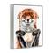 Stupell Industries Happy Fox with Coffee Framed Giclee Art